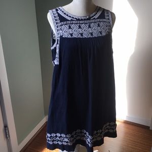 Lucky Brand Navy and White Boho Dress